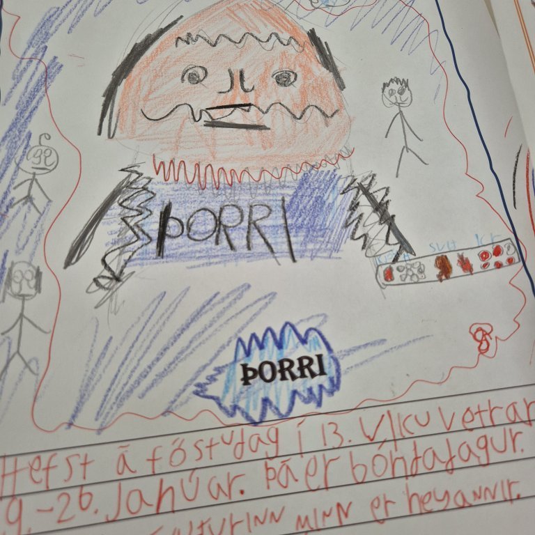 Í 6. - 7. bekk hafa nemendur kynnt sér gamla tímatalið og nöfn gömlu mánuðanna,  teiknuðu líka myndir til að lýsa hverjum mánuði.  Sumir eiga afmæli í gormánuði, aðrir í þorra, sólmánuði o.s.frv.