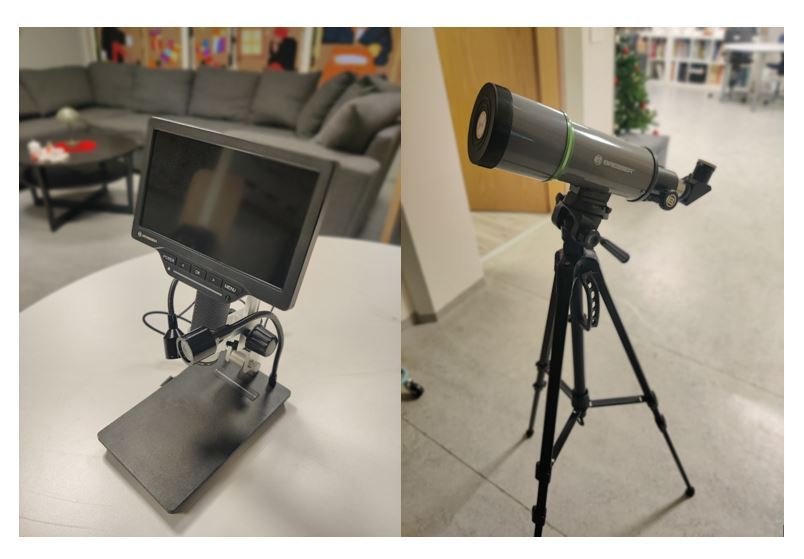 Stjörnukíkir og smásjá keypt fyrir gjafafé frá Verkalýðsfélagi Þórshafnar