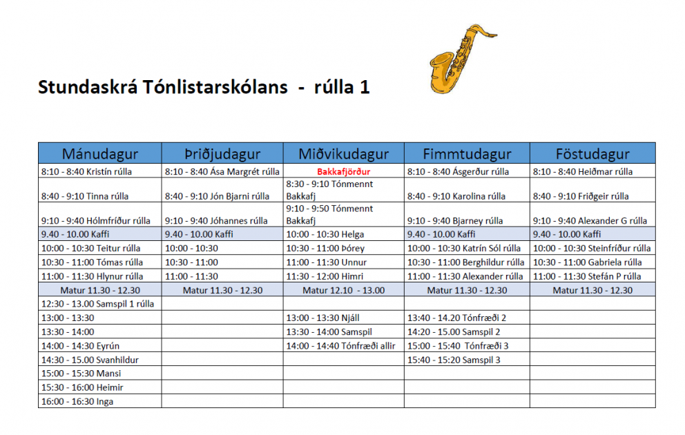 Tónlistarskólinn 24. - 27. október