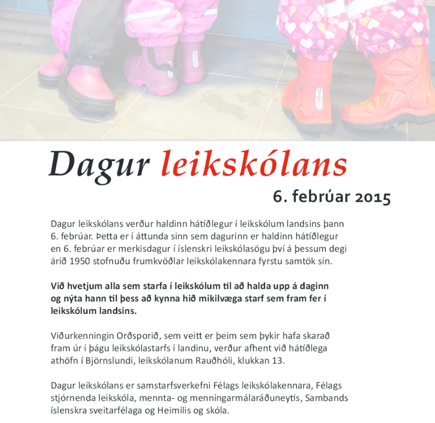 Dagur leikskólans 6. febrúar