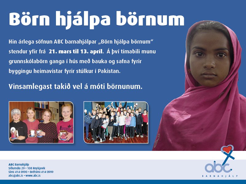 Börn hjálpa börnum á Þórshöfn