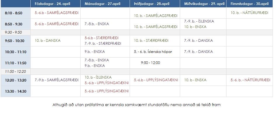 Prófavikan nálgast