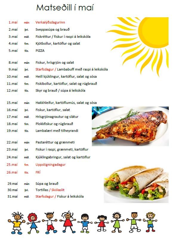 Matseðillinn í maí