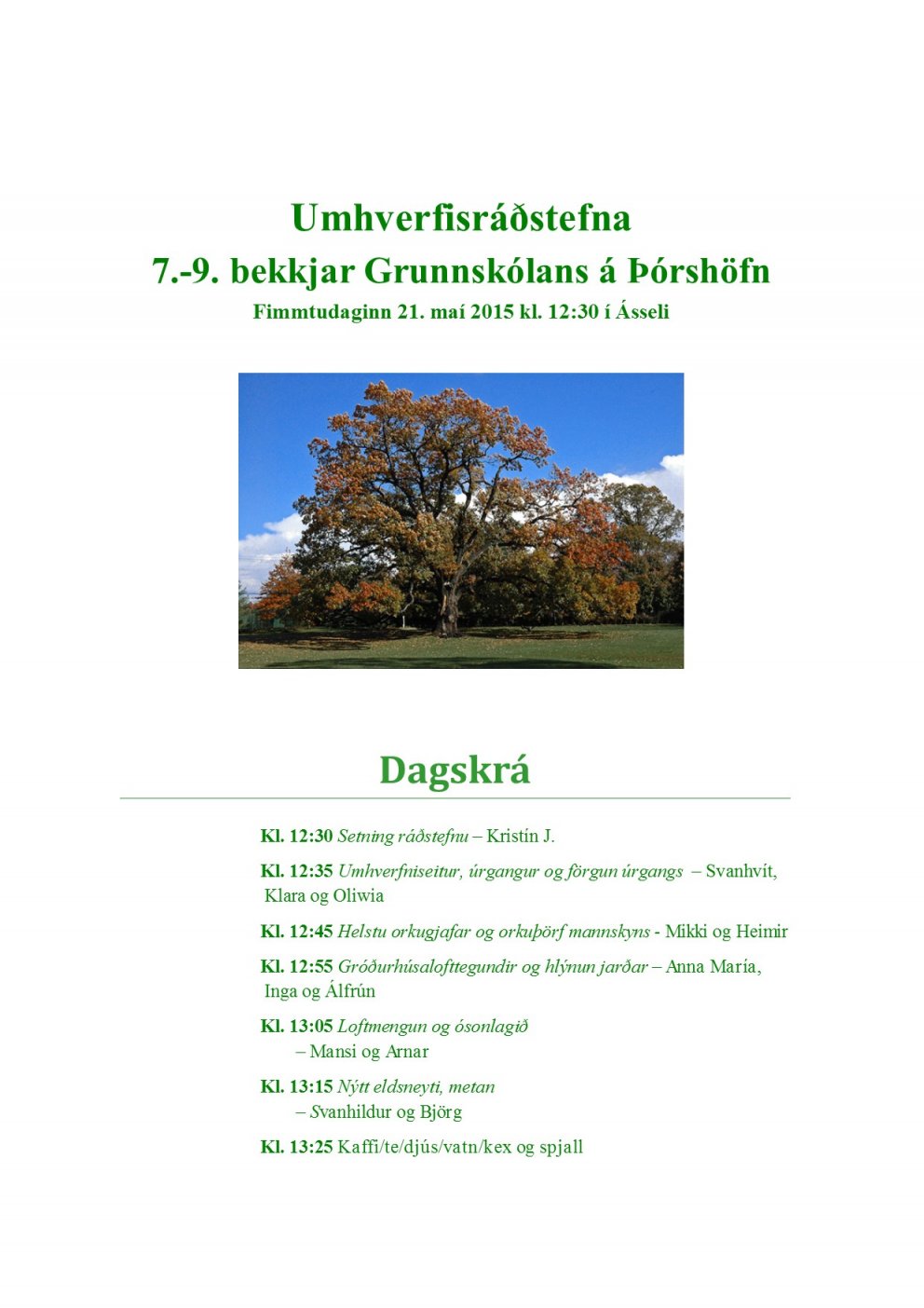 Umhverfisráðstefna 7.-9.bekkjar