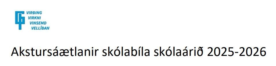 Uppfærð akstursáætlun