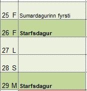 Breytingar á skóladagatali