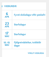 Skólahald eftir páska