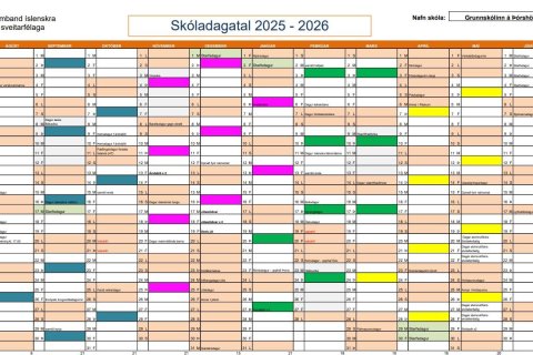 Breyting á skóladagatali