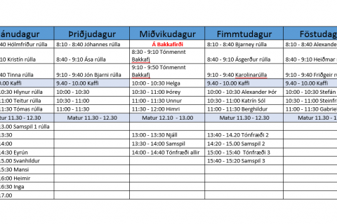 Tónlistarskólinn vikuna 10. - 14. okt.
