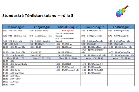 Tónlistarskólinn 17. - 21. október.
