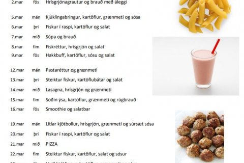 Matseðill marsmánaðar