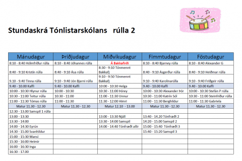 Tónlistarskólinn 1.-4. nóvember