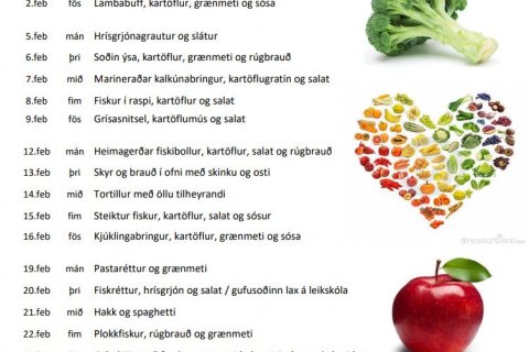 Matseðillinn í febrúar