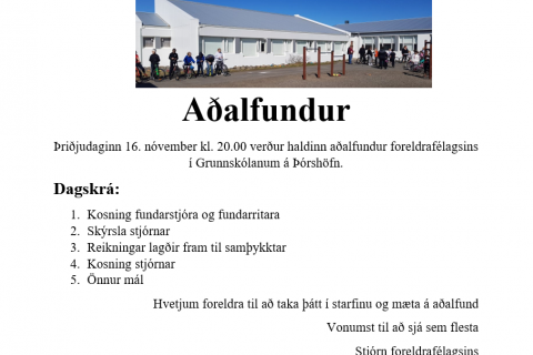 Foreldrafélagið auglýsir aðalfund