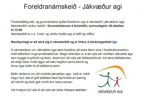 Frábært námskeið í boði foreldrafélaga leik- og grunnskóla!