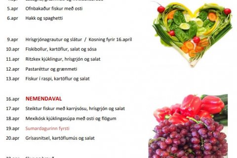 Matseðillinn í apríl
