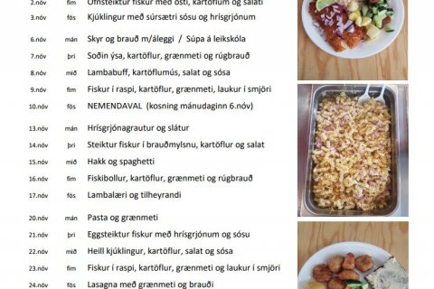 Matseðill nóvembermánaðar