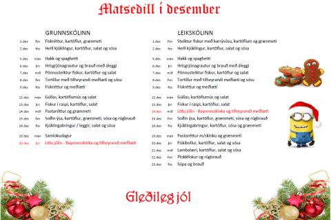 Matseðillinn í desember