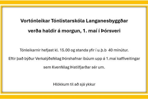 Vortónleikar og 1.maí kaffi